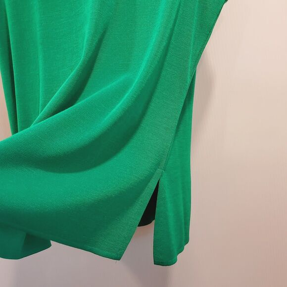 Misook Twinset Size 0X Green Knit Jacket with Matching sleeveless tank Shell - Picture 8 of 8